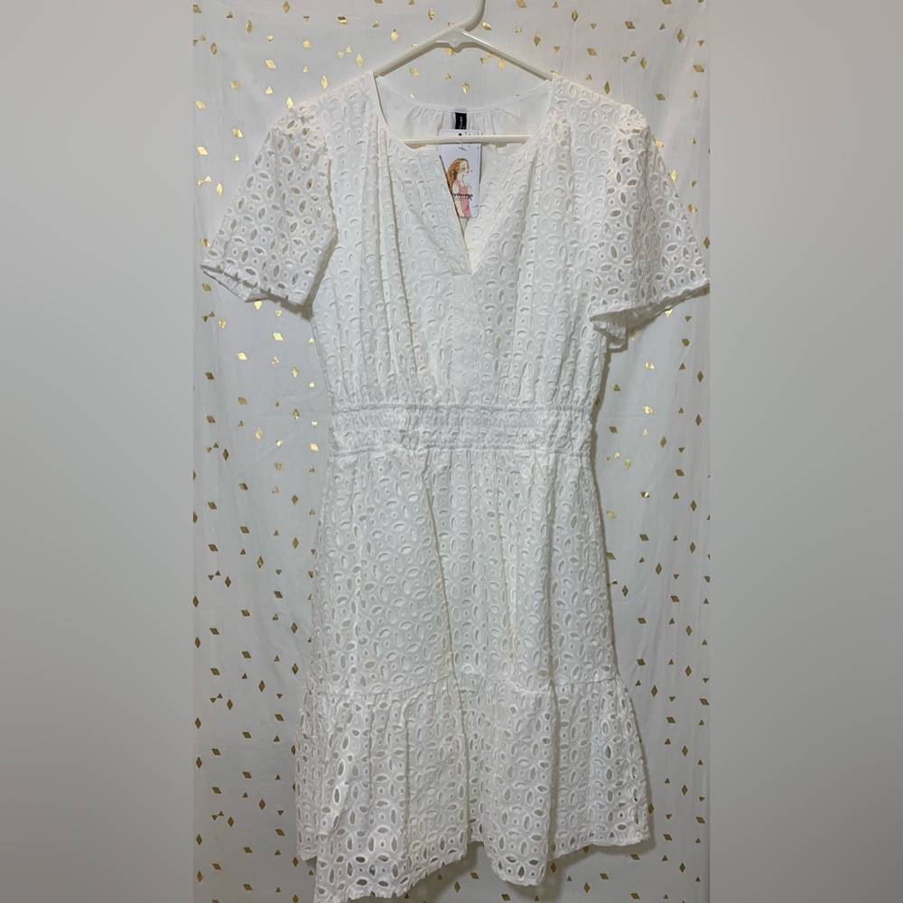 White eyelet summer dress - size medium